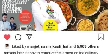 Chef Ranveer Brar Insta Post