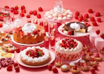 Strawberry dessert buffet created in the theme of "Strawberries and Milk" will start from May 1 to May 31, 2020. (Photo: Business Wire)