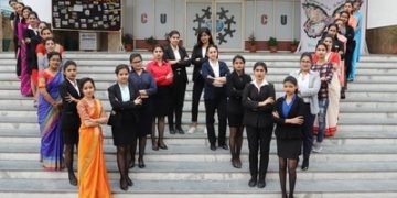 Chandigarh University students showcasing the spirit of being Women