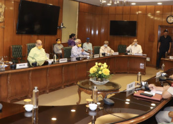 The Union Home Minister, Amit Shah chairing a review meeting of the Directors General of All Central Armed Police Forces, in New Delhi on May 08, 2020.
The Minister of State for Home Affairs, Shri Nityanand Rai is also seen.