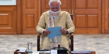 The Prime Minister, Shri Narendra Modi holding a review meeting to discuss Education Sector, in New Delhi on May 01, 2020.