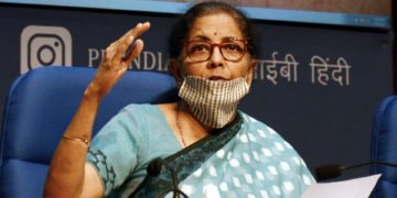 The Union Minister for Finance and Corporate Affairs, Smt. Nirmala Sitharaman holding a press conference to announce the details of economic package, in New Delhi on May 13, 2020.