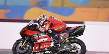 Ducati Desmosedici GP 2020 featuring Esaote's logo