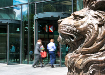 HSBC lion, London