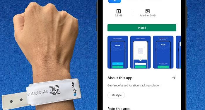 Spykke's COVID Safety Wristband along with the Unique Tracking App