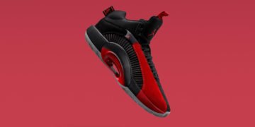 The Center of Gravity colorway of the Air Jordan XXXV is a nod to the original Air Jordan V on its 30-year anniversary. The colorway releases September 27 in China and October 17 globally.