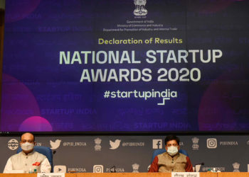 Union Minister of Commerce & Industry and Railways, Shri Piyush Goyal at the declaration of results of the National Startup Awards 2020, in New Delhi on October 06, 2020.