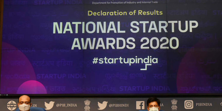 Union Minister of Commerce & Industry and Railways, Shri Piyush Goyal at the declaration of results of the National Startup Awards 2020, in New Delhi on October 06, 2020.