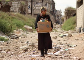 WFP Food distribution in Aleppo, Syria. Photo: WFP/ Khudr Alissar WFP
