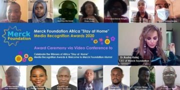 Dr. Rasha Kelej, CEO of Merck Foundation, during the Award Ceremony being held via VC, addressing the winners of Africa “Stay At Home” Media Recognition Awards 2020