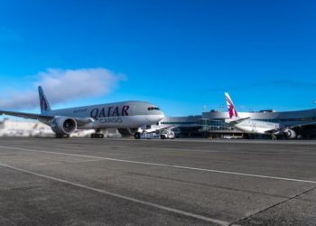 Jan 1, 2021

Three new Qatar Airways Cargo 777 Freighters are shown at Boeing’s delivery center in Everett, Washington. Qatar Airways Cargo took delivery of three Boeing 777 Freighters as the airline continues to build its cargo division with the world’s largest and most capable twin-engine freighter. The milestone also marks the 200th 777 Freighter to be delivered. (Boeing photo)