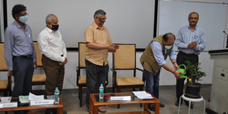 Inauguration by watering plant – Dr Nakul Parashar, Prof. S Ayyappan, Dr TV Venkateshwaran, Dr A M Ramesh, Dr Anand R