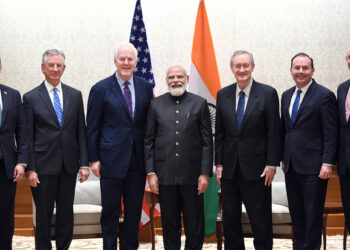 The Prime Minister, Shri Narendra Modi meeting with the United States Congressional Delegation, in New Delhi on November 13, 2021.