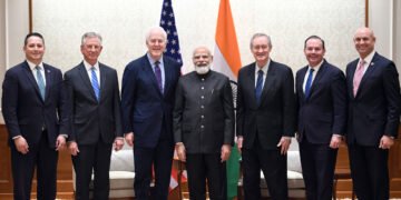 The Prime Minister, Shri Narendra Modi meeting with the United States Congressional Delegation, in New Delhi on November 13, 2021.