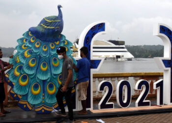 Preparations in full swing for 52nd edition of the International Film Festival of India (IFFI-2021), in Panaji, Goa on November 19, 2021.