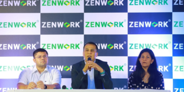 (L-R) Diveymaan Agarwal, VP Engineering, ZENWORK; Mr. Sanjeev Singh, Co-Founder & CEO – ZENWORK; Rekha Singh, Co-founder & CTO, ZENWORK