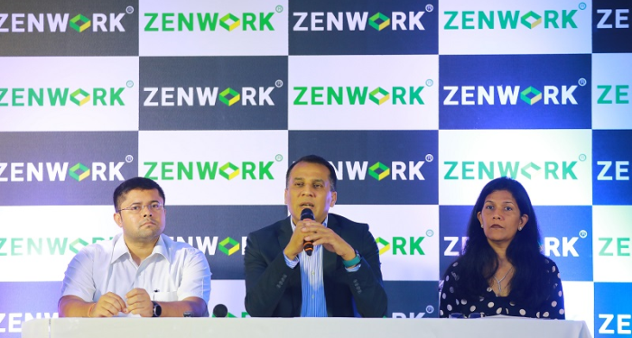 (L-R) Diveymaan Agarwal, VP Engineering, ZENWORK; Mr. Sanjeev Singh, Co-Founder & CEO – ZENWORK; Rekha Singh, Co-founder & CTO, ZENWORK