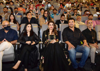 A panel discussion on The Making of Aranyak in the Master Class with Raveena Tandon, Monika Shergill, Siddharth Roy Kapur, Rohan Sippy, Vinay Waikful, during the 52nd International Film Festival of India (IFFI-2021), in Panaji, Goa on November 26, 2021.