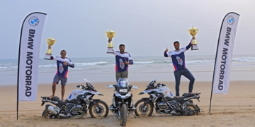 Image Caption : (L to R) GS Trophy ‘Team India’ 2021 - Chowde Gowda, Rameez Mullick and Adib Javanmardi