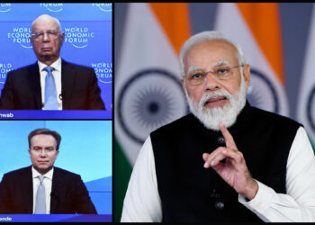The Prime Minister, Narendra Modi delivers State of the World special address at the World Economic Forums Davos Agenda 2022 through video conferencing, in New Delhi on January 17, 2022.