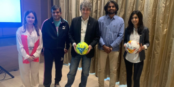 L-R: Arushi Awasthi (Director-Brand Communications, Hero Vired), Amit Prabhu (Executive Director & CFO, PUMA India), Jose Antonio Cachaza (Managing Director, LaLiga India), Sai Krishna Pulluru (Director, Anantapur Sports Academy) and Aakriti Vohra (India Delegate, LaLiga Global Network)