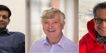 (L-R) Dr Nagendra Nagaraja Founder, CEO and Chairman QpiAI; Professor Andrew Briggs Executive Chairman, co-founder QuantrolOx and professor at Oxford University; Vishal Chatrath CEO and Co-founder QuantrolOx