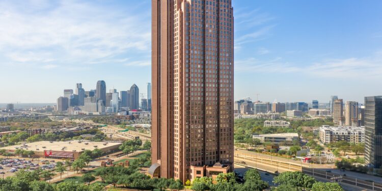 Exterior shot of NMG Dallas Hub at Cityplace