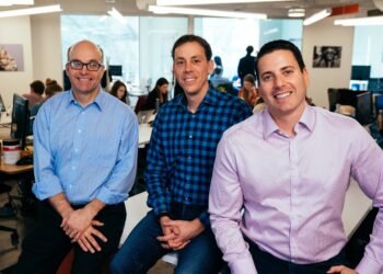 Axios co-founders Mike Allen, Jim VandeHei and Roy Schwartz