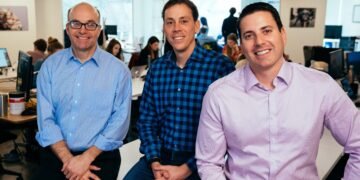 Axios co-founders Mike Allen, Jim VandeHei and Roy Schwartz