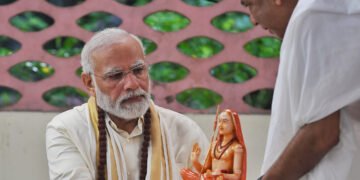 PM worships at Sri Adi Shankara Janma Bhoomi Kshetram, in Kochi, Kerela on September 01, 2022.