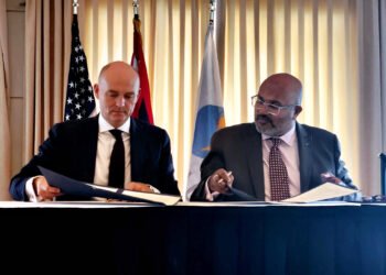 Robin van Puyenbroeck, WTCA Executive Director-Business Development; and Arun Venkataraman, Assistant Secretary of Commerce for Global Markets, and Director General of the U.S. and Foreign Commercial Service Global Markets, sign the Memorandum of Agreement (MOA) to formalize the partnership between the WTCA and the U.S. Department of Commerce’s International Trade Administration (ITA).