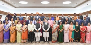 PM with winners of National Awards to Teachers on the occasion of Teachers Day, in New Delhi on September 05, 2022.