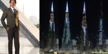 The brand campaign of Burjeel Holdings featuring Shah Rukh Khan premiering at Burj Khalifa on Wednesday evening (Photo: AETOSWire)