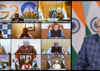 PM chairs Video meeting of Governors, CMs and LGs to discuss aspects of Indias G20 Presidency, in Delhi on December, 09, 2022.