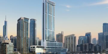 The exterior of the new Vida Dubai Marina and Yacht Club