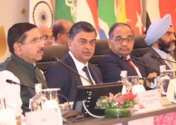 The Union Minister for Power and New and Renewable Energy Shri R.K. Singh and the Union Minister for Parliamentary Affairs, Coal and Mines Shri Pralhad Joshi attends the first G20 Energy Transitions Working Group meeting at Hotel Taj west End, in Bengaluru on Fabruary 05, 2023.