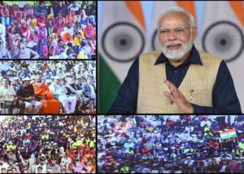 PM addresses participants of Jaipur Mahakhel via video conferencing on Fabruary 05, 2023.