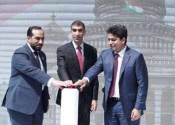 L-R: Mohammad Almutawa, Group CEO,Ducab, His Excellency Dr. Thani Bin Ahmed Al-Zeyoudi, Minister of State for Foreign Trade, UAE (center), Atheeqe Ansari, CEO, Electric Way Group