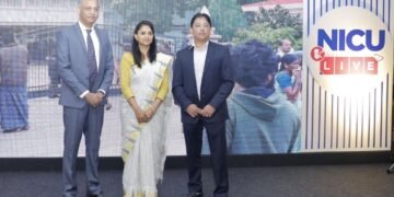 L -R Dr. Prathap Chandra, Consultant - Paediatrician and Neonatologist, Motherhood Hospitals, Indiranagar, Bangalore, Mr Vijayarathna Venkatraman, CEO at Motherhood Hospitals and Dr Sreevidya Sreekantha, Lead Paediatric and Neonatology Consultant, NICU Live Program, Motherhood Hospitals sharing insights on first virtual Neonatal intensive care unit Network Across India