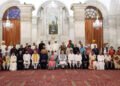 The President, Smt. Droupadi Murmu, the Vice President, Shri Jagdeep Dhankhar and PM with the Padma Awardees 2023, at the Civil Investiture Ceremony-II at Rashtrapati Bhavan, in New Delhi on April 05, 2023.