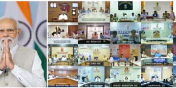 PM addresses programme marking 20 years of completion of SWAGAT Initiative in Gujarat via video conferencing on April 27, 2023.