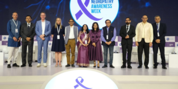 Mr. Milind Thatte, Managing Director, P&G Health, (second from left) along with eminent panel consisting of (L to R) Ian Barton, Prof Rainer Freynhagen, Dr. Ankia Coetzee, Dr. Shashank Joshi, Dr. Neeta (Shah) Mehta, Dr. Mahesh Tiwaskar, Dr. Sanjay Saran, Dr. Sanjay Kalra and Dr. Satish Khadilkar at P&G Health’s ‘Demystifying Neuropathy Forum’
