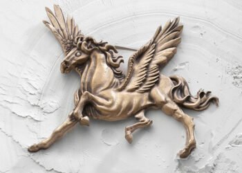 Pegasus Brass Horse Brooch (PRNewsfoto/Ferns N Petals)