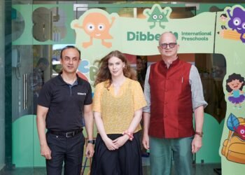 Ritesh Handa, CEO, Dibber Schools India, Sara Carcary, Pedagogy Developer at Dibber and H.E Hans Jacob Frydenlund, the Norwegian Ambassador to India and Bhutan during his visit to Dibber International Preschools, Whitefield, Bengaluru.