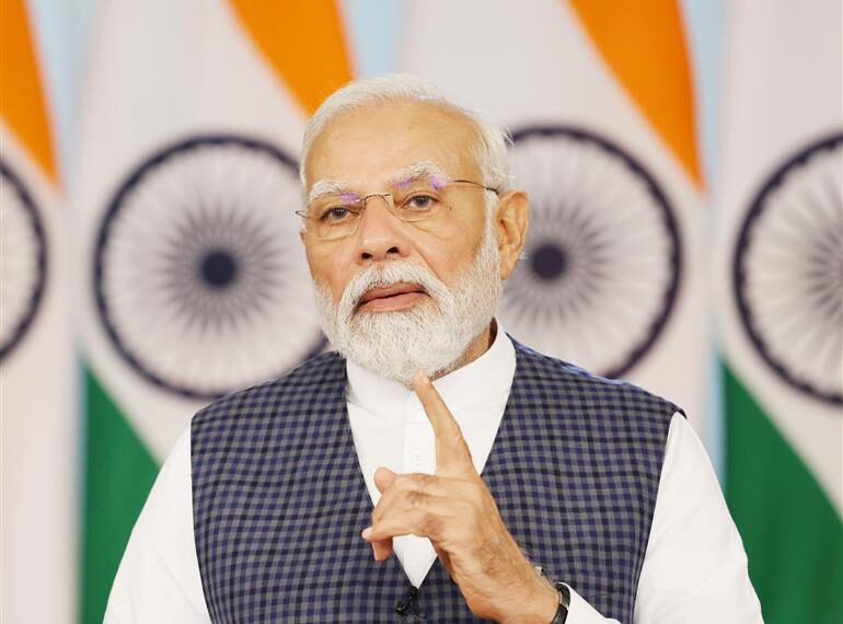 PM addresses G20 Anti-Corruption Ministerial Meet held in Kolkata via video message on August 12, 2023.