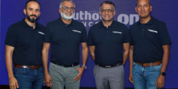 L-R Thomas Muthoot John, Head of Strategy, Muthoot FinCorp ONE, Thomas John Muthoot, Chairman & Managing Director of Muthoot FinCorp Ltd (MFL), Thomas George Muthoot, Promoter- Director, Muthoot FinCorp Limited & Chandan Khaitan, Chief Executive Officer, Muthoot FinCorp ONE
