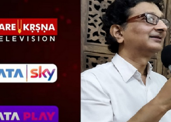 Dr. Bimal Shah, Director of Hare Krsna TV announcing the availability of Hare Krsna TV on Tata Play