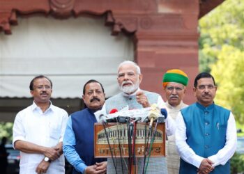 PM addressing the media before the start of special session of parliament, in New Delhi on September 18, 2023.