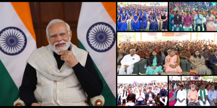 PM interacting with beneficiaries of Viksit Bharat Sankalp Yatra via video conferencing on December 27, 2023.