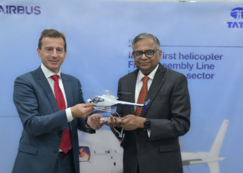 Guillaume Faury, CEO of Airbus and N. Chandrasekaran, Chairman of Tata Sons